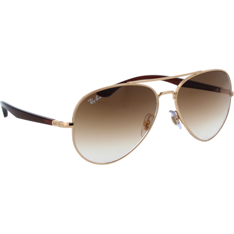 Ray-ban Sunglasses Aviator Gradient Unisex Gold Frame Brown Lenses 58-14